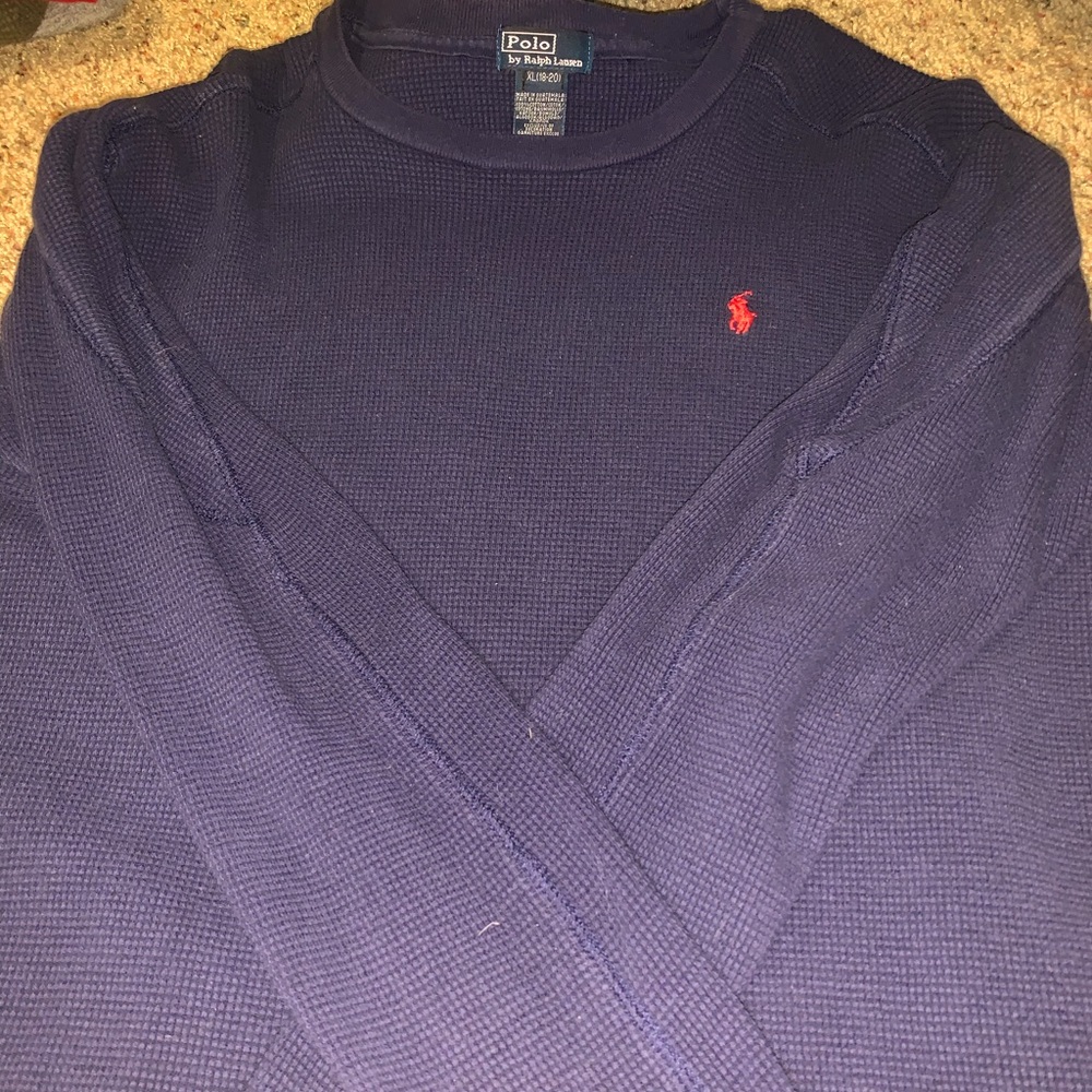XL blue polo long sleeve
